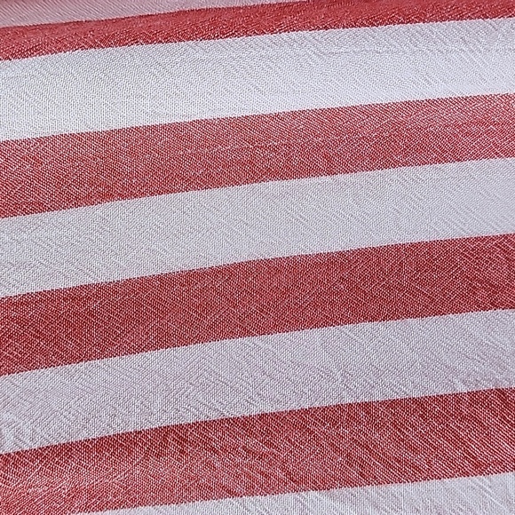 a.n.a. Red and White Striped Top Ruffled Caftan Sleeves Size Large - Picture 8 of 8